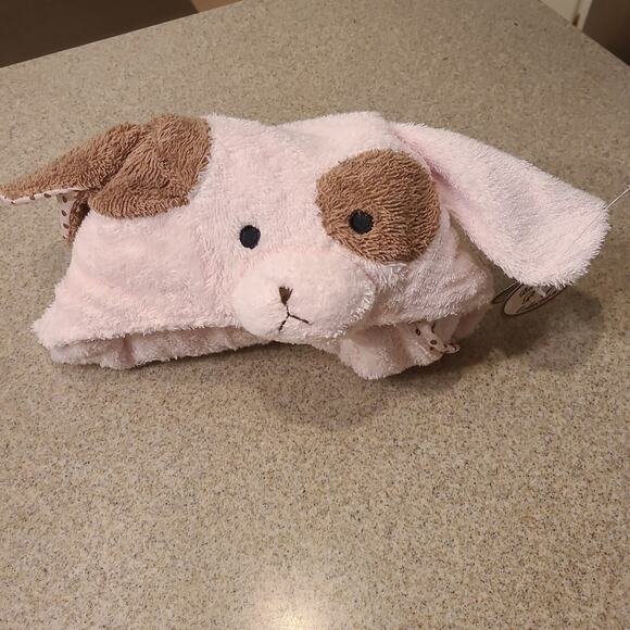 Bearington Baby Collection Pink/Brown Dog Towel Lovey Blanket 100% Cotton NWT - Picture 9 of 9